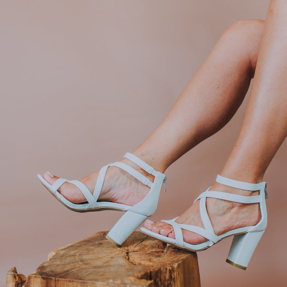 Bombshell Sportswear White Heeled Sandals